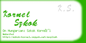 kornel szkok business card